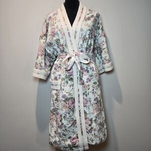 Say-lu Vintage Floral Robe Small Women's Terry Cloth